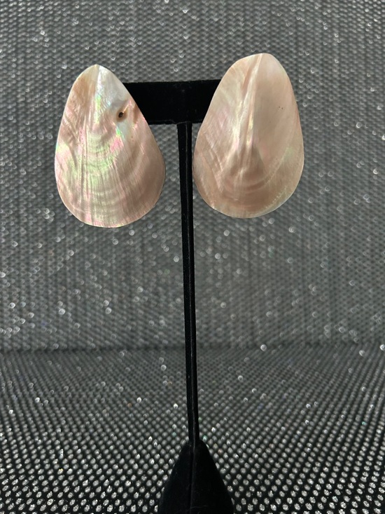Jewelry - Natural Pink iridescent Mother-of-Pearl Teardrop Earrings
